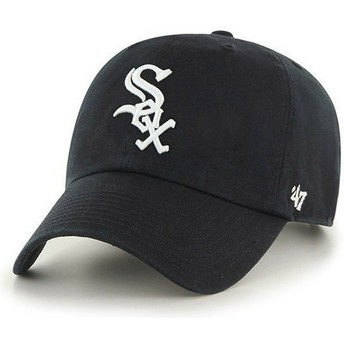 Gorra curva negra de Chicago White Sox MLB Clean Up de 47 Brand