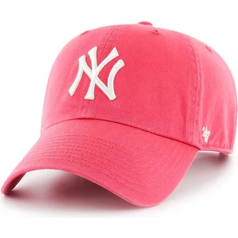 Gorra curva rosa chicle de New York Yankees MLB Clean Up de 47 Brand