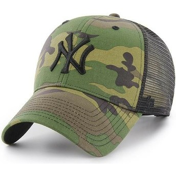 Gorra trucker camuflaje con logo negro de New York Yankees MLB Branson MVP de 47 Brand