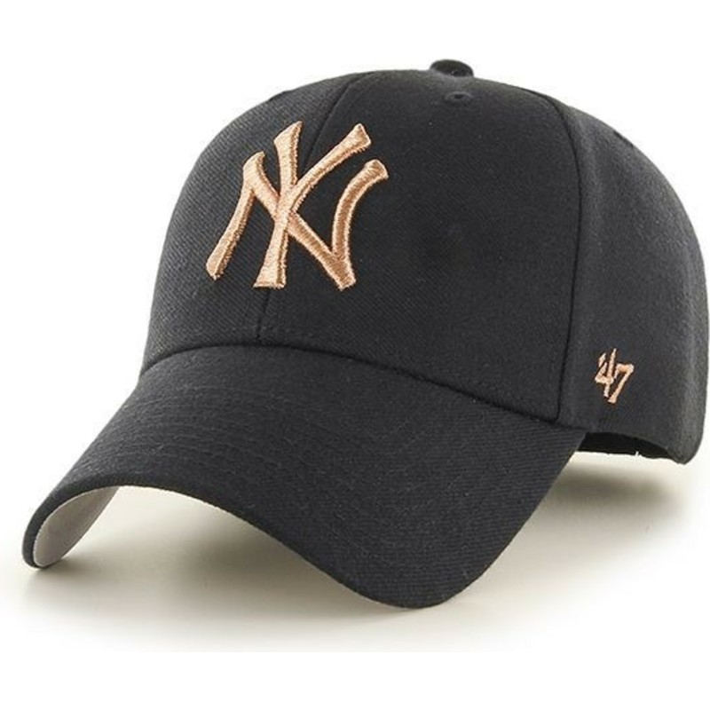 gorra-curva-negra-con-logo-bronce-de-new-york-yankees-mlb-mvp-metallic-de-47-brand