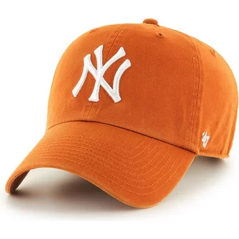 Gorra curva naranja de New York Yankees MLB Clean Up de 47 Brand