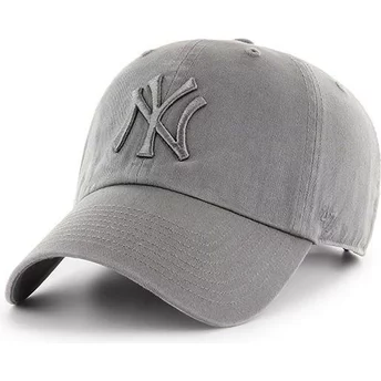 Gorra curva gris con logo gris de New York Yankees MLB Clean Up de 47 Brand