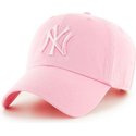 gorra-curva-rosa-con-logo-rosa-de-new-york-yankees-mlb-clean-up-de-47-brand