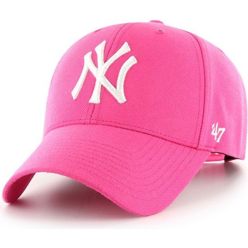 gorra-curva-rosa-magenta-snapback-de-new-york-yankees-mlb-mvp-de-47-brand