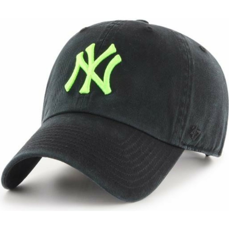 gorra-curva-negra-con-logo-verde-de-new-york-yankees-mlb-clean-up-de-47-brand