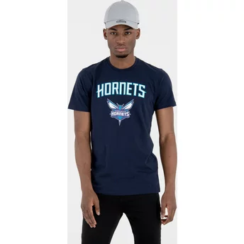 Camiseta de manga corta azul marino de Charlotte Hornets NBA de New Era