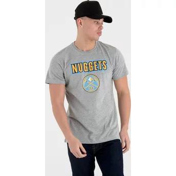 Camiseta de manga corta gris de Denver Nuggets NBA de New Era