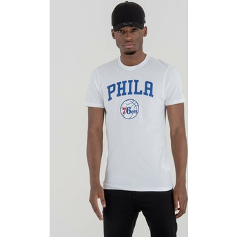 Camiseta de manga corta blanca de Philadelphia 76ers NBA de New Era