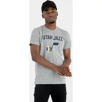 Camiseta de manga corta gris de Utah Jazz NBA de New Era
