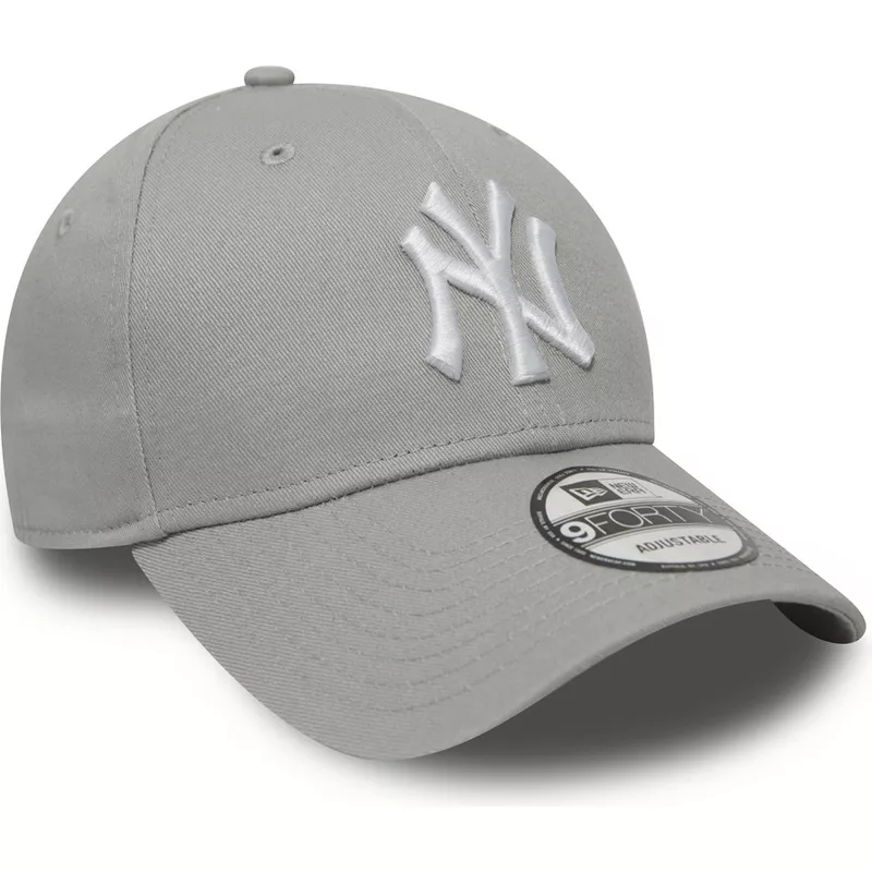 gorra-curva-gris-ajustable-9forty-essential-de-new-york-yankees-mlb-de-new-era