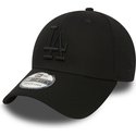 gorra-curva-negra-con-logo-negro-ajustada-39thirty-essential-de-los-angeles-dodgers-mlb-de-new-era