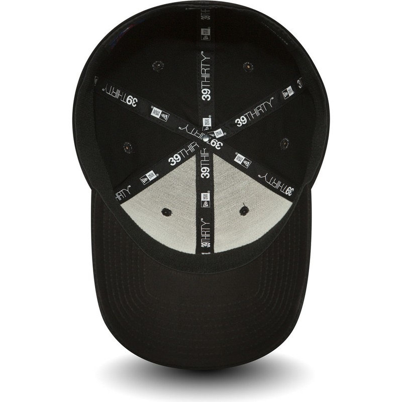 gorra-curva-negra-con-logo-negro-ajustada-39thirty-essential-de-los-angeles-dodgers-mlb-de-new-era