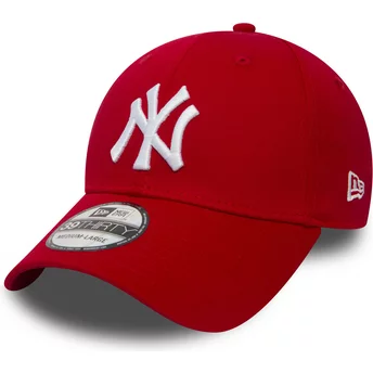Gorra curva roja ajustada 39THIRTY Classic de New York Yankees MLB de New Era