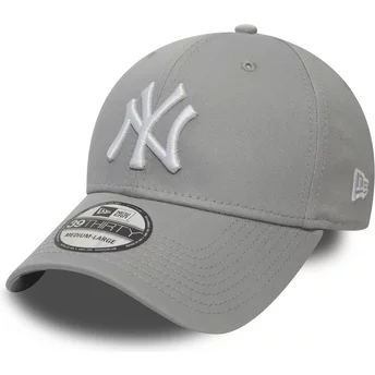 Gorra curva gris ajustada 39THIRTY Classic de New York Yankees MLB de New Era