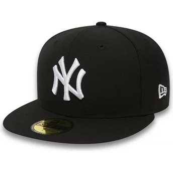 Gorra plana negra ajustada 59FIFTY Essential de New York Yankees MLB de New Era