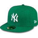 gorra-plana-verde-ajustada-59fifty-essential-de-new-york-yankees-mlb-de-new-era