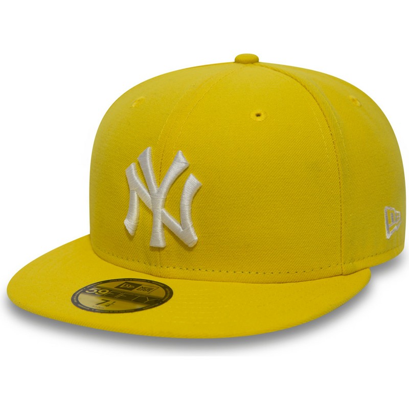 gorra-plana-amarilla-oscuro-ajustada-59fifty-essential-de-new-york-yankees-mlb-de-new-era