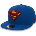 gorra-plana-azul-ajustada-59fifty-superman-character-essential-warner-bros-de-new-era