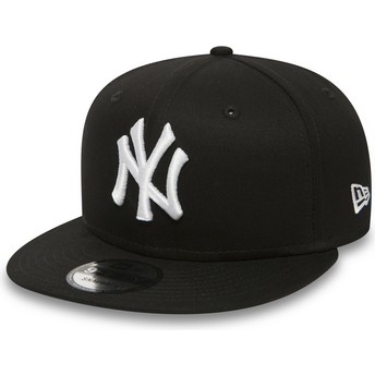 Gorra plana negra ajustable 9FIFTY White on Black de New York Yankees MLB de New Era