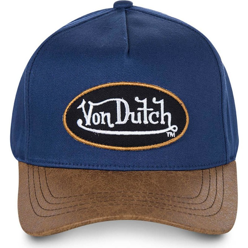 gorra-curva-azul-y-marron-ajustable-chuck-de-von-dutch