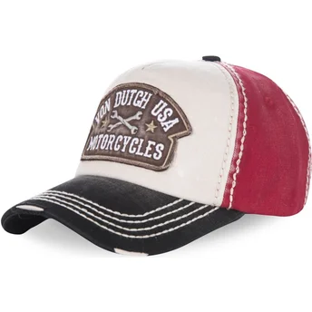 Gorra curva blanca, roja y negra ajustable DYLAN01 de Von Dutch