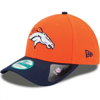 Gorra curva naranja y azul marino ajustable 9FORTY The League de Denver Broncos NFL de New Era