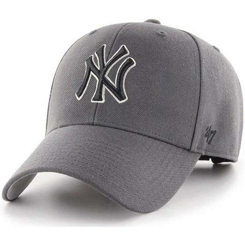gorra-curva-gris-ajustable-con-logo-negro-de-new-york-yankees-mlb-mvp-de-47-brand