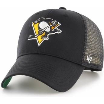 Gorra trucker negra con logo amarillo de Pittsburgh Penguins NHL MVP Branson de 47 Brand