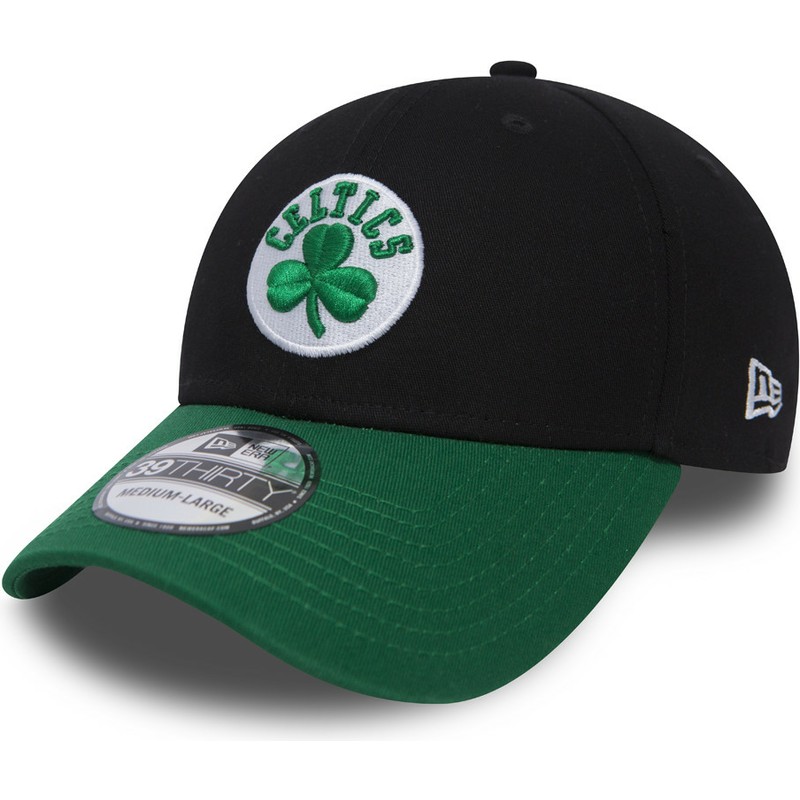 gorra-curva-negra-y-verde-ajustada-39thirty-black-base-de-boston-celtics-mlb-de-new-era