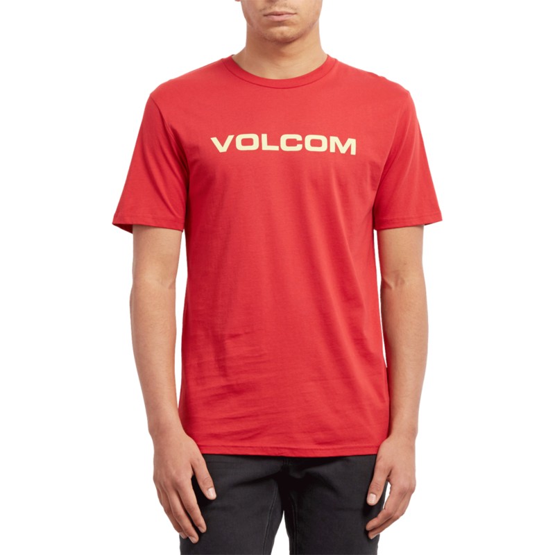 camiseta-manga-corta-roja-crisp-euro-engine-red-de-volcom