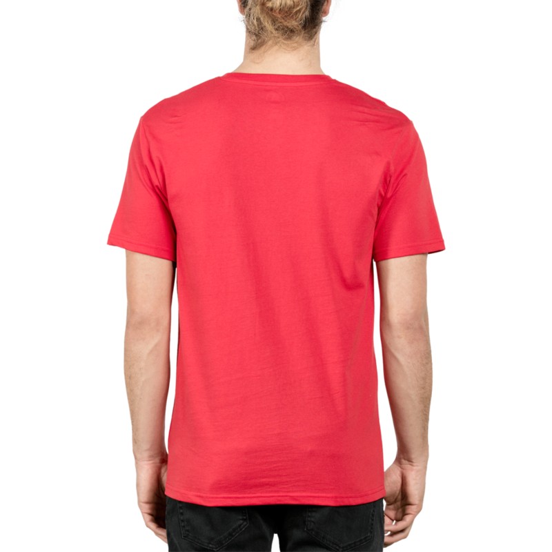 camiseta-manga-corta-roja-lino-stone-deep-red-de-volcom