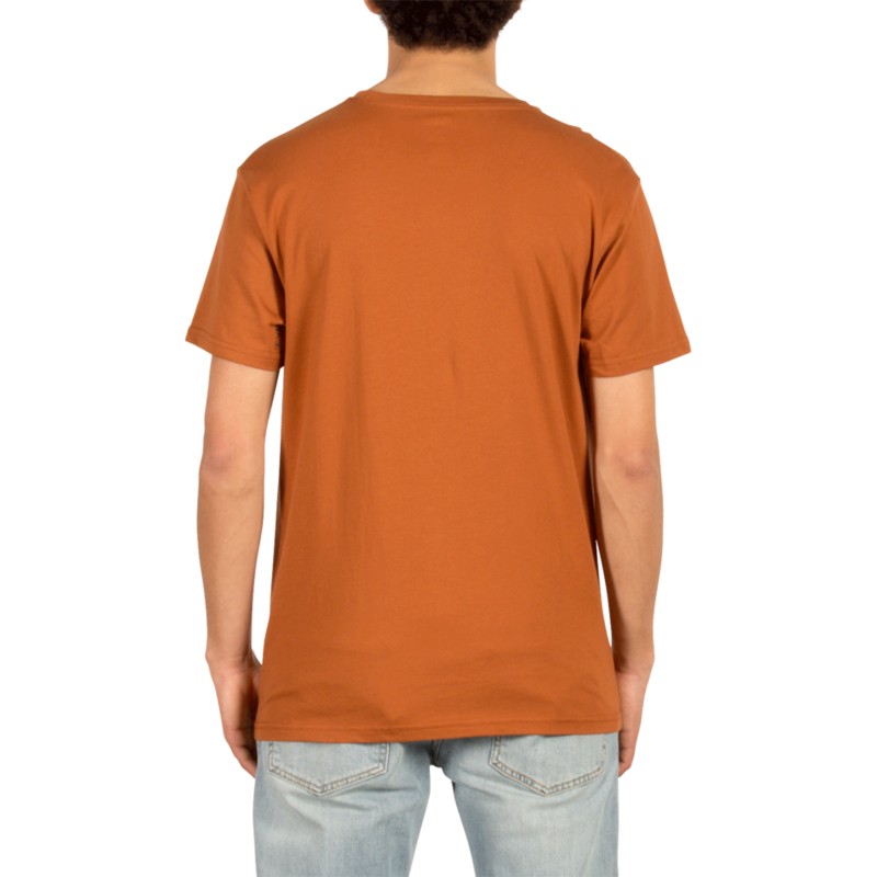 camiseta-manga-corta-marron-carving-block-copper-de-volcom