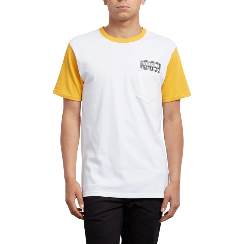 camiseta-manga-corta-blanca-y-amarilla-angular-tangerine-de-volcom