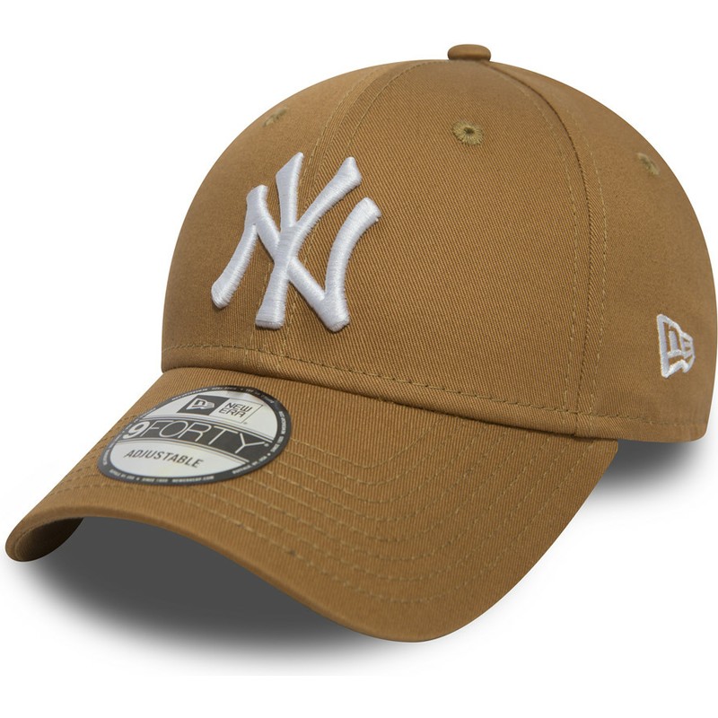 gorra-curva-marron-claro-ajustable-9forty-essential-de-new-york-yankees-mlb-de-new-era