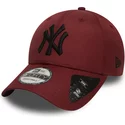gorra-curva-granate-ajustable-con-logo-negro-9forty-ripstop-de-new-york-yankees-mlb-de-new-era