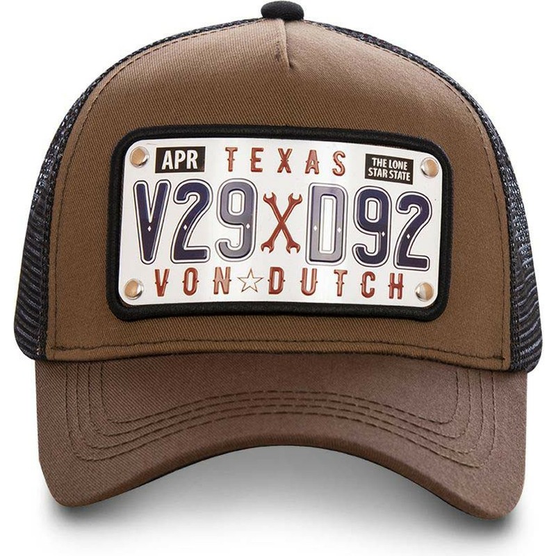 gorra-trucker-marron-con-placa-texas-tex1-de-von-dutch