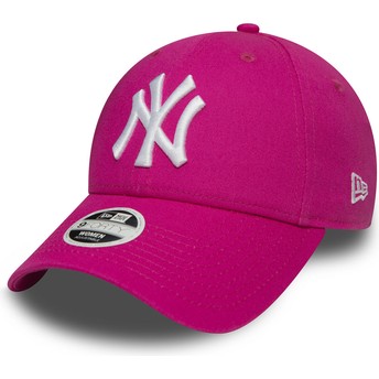 Gorra curva rosa ajustable 9FORTY Essential de New York Yankees MLB de New Era