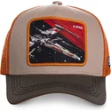 gorra-trucker-gris-y-naranja-x-wing-starfighter-ltd5-star-wars-de-capslab