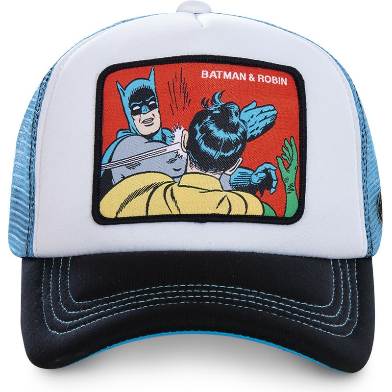 DC Comics gris y azul color negro 1 unidad Gorra de camión para hombre diseño de Batman Robin con texto en inglés 