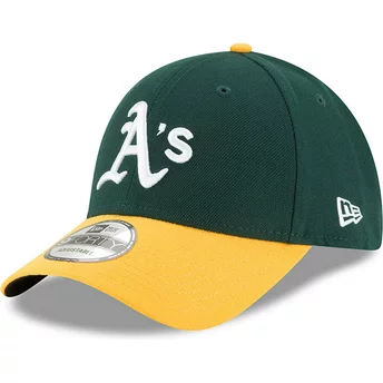 Gorra curva verde y amarilla ajustable 9FORTY The League de Oakland Athletics MLB de New Era