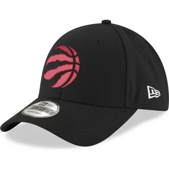 Gorra curva negra con logo rojo ajustable 9FORTY The League de Toronto Raptors NBA de New Era