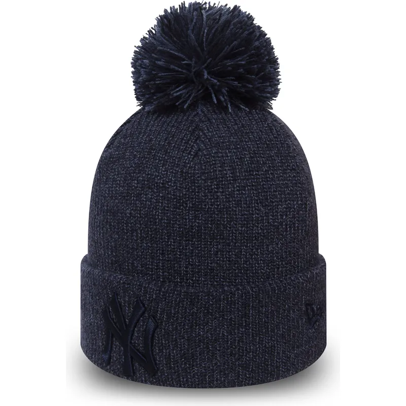 gorro-azul-con-pompon-cuff-knit-marl-bobble-de-new-york-yankees-mlb-de-new-era