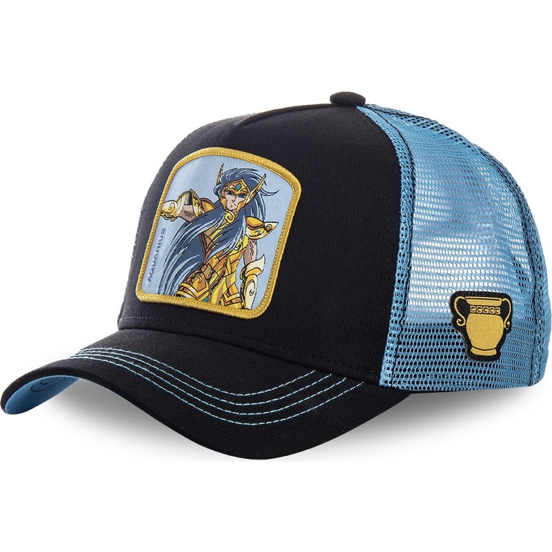 Gorra trucker negra y azul Acuario AQU Saint Seiya Los Caballeros del