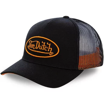 Gorra trucker negra con logo naranja NEO ORA de Von Dutch