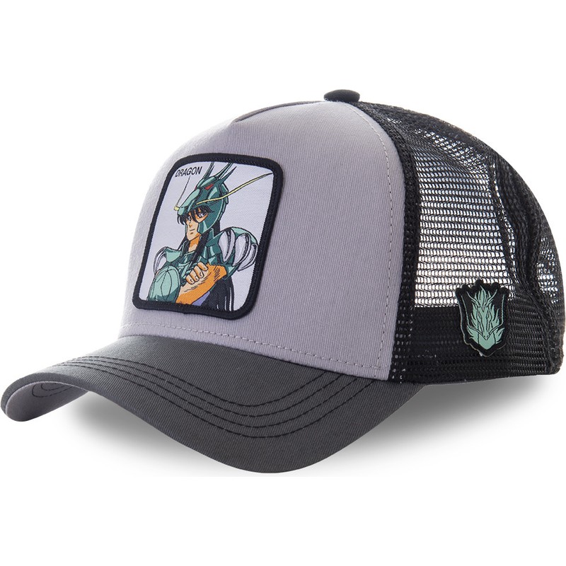 Gorra trucker gris Shiryū de Dragón DRA1 Saint Seiya Los Caballeros