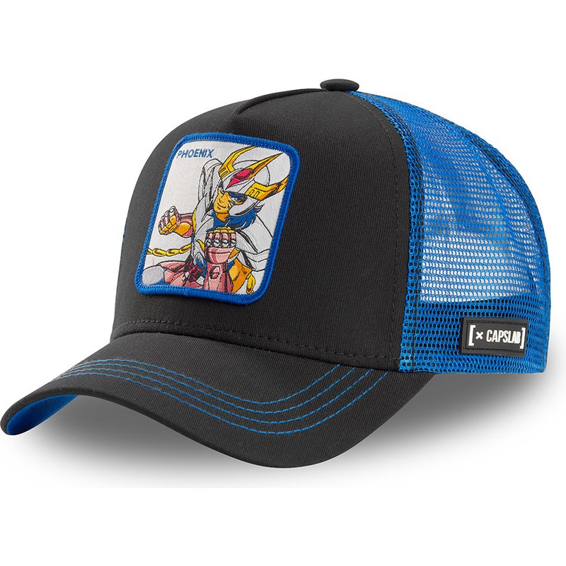 Gorra trucker negra y azul Ikki de Fénix PHO1 Saint Seiya Los