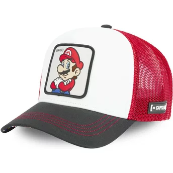Gorra trucker blanca, roja y negra Mario SMB MAR Super Mario Bros. de Capslab