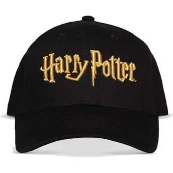 Gorra curva negra snapback Gold Logo Harry Potter de Difuzed