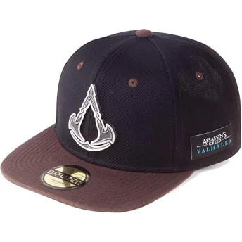 Gorra plana negra y marrón snapback Valhalla Metal Badge Assasin’s Creed de Difuzed