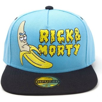 Gorra plana azul y negra snapback Rick Banana Rick y Morty de Difuzed